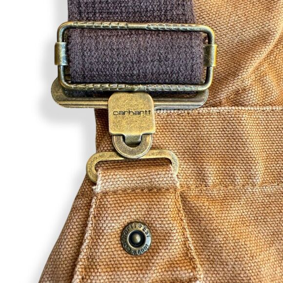 Carhartt Kids' Brown Cotton Canvas Overalls Bibs Size 10 Workwear Outfit - Picture 6 of 12
